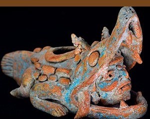 Maya crocodile effigy